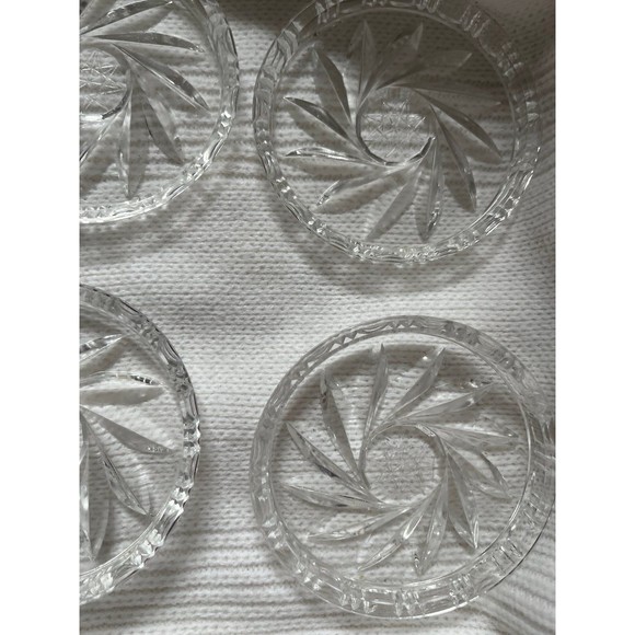 Vintage set of 6 Crystal Coasters - Picture 6 of 8